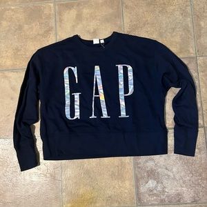 Gap logo navy crewneck sweatshirt, medium
